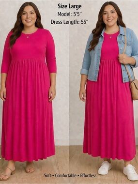 Bellamie Fuchsia Maxi Dress 05-0196